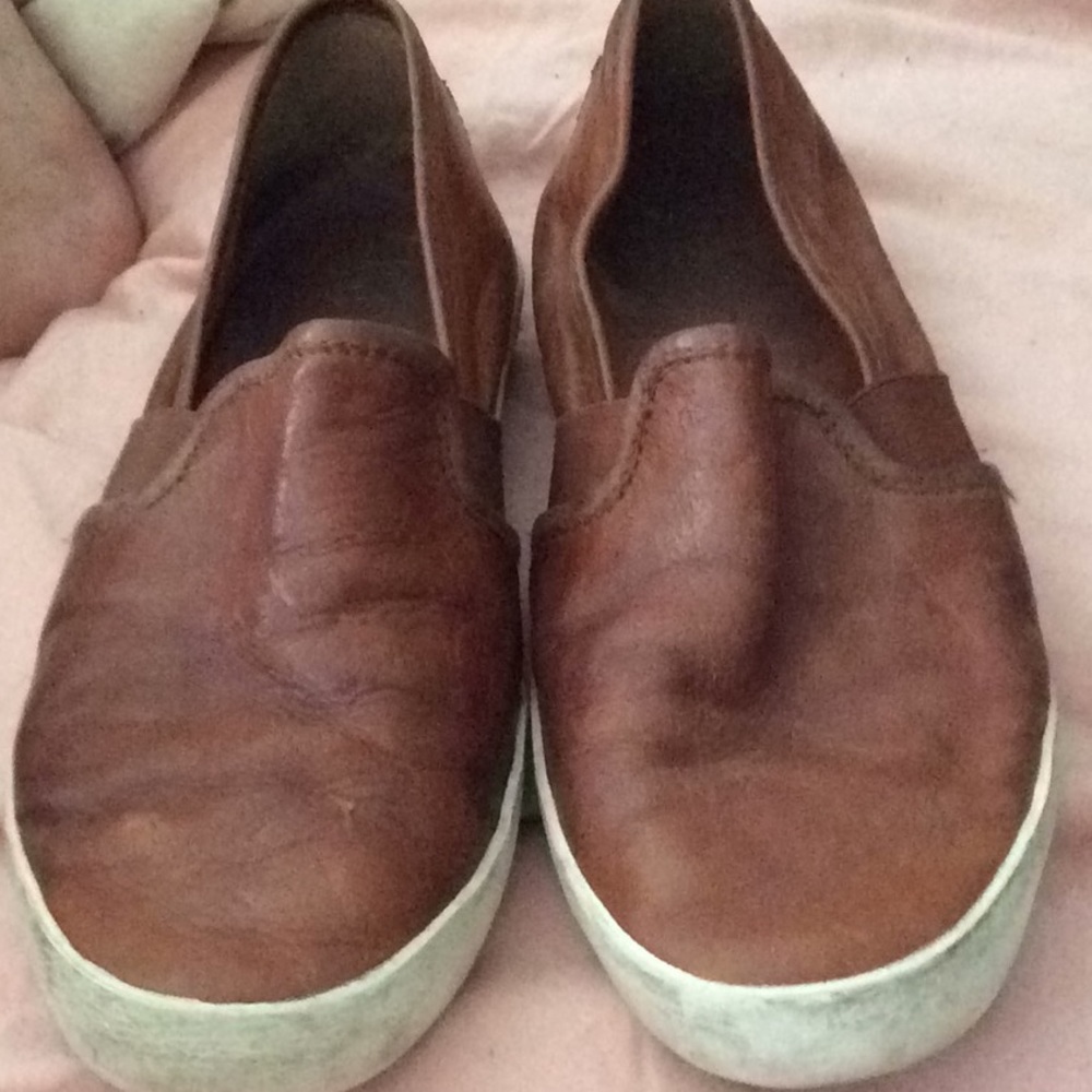 Leather Frye slip ons